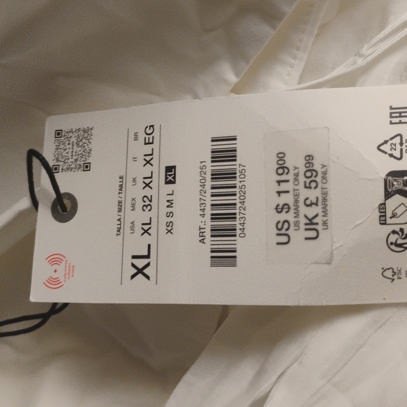 Zara Strapless White Dress - Picture 6 of 6